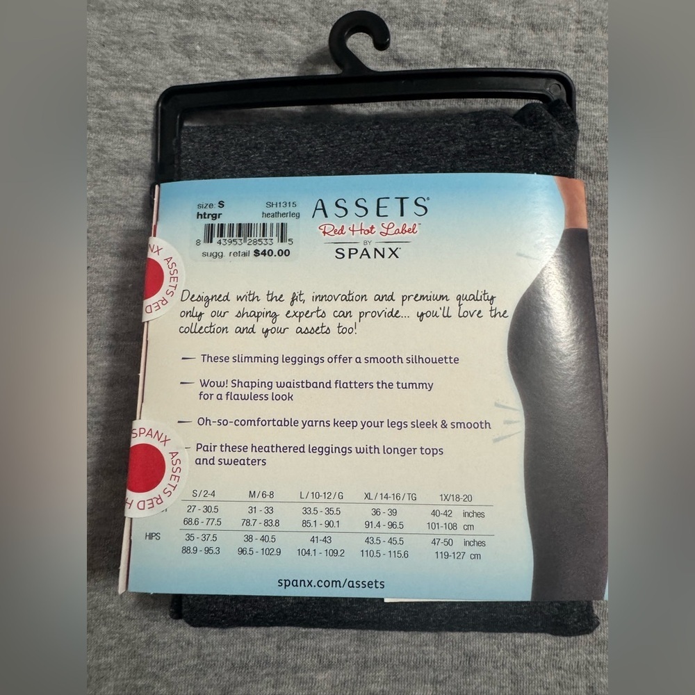 Assets by Spanx Seamless Leggings Heathered Gray Size S - Picture 3 of 9
